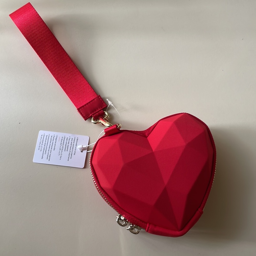 lululemon Red Heart Shaped Wristlet Keychain - Picture 6 of 8